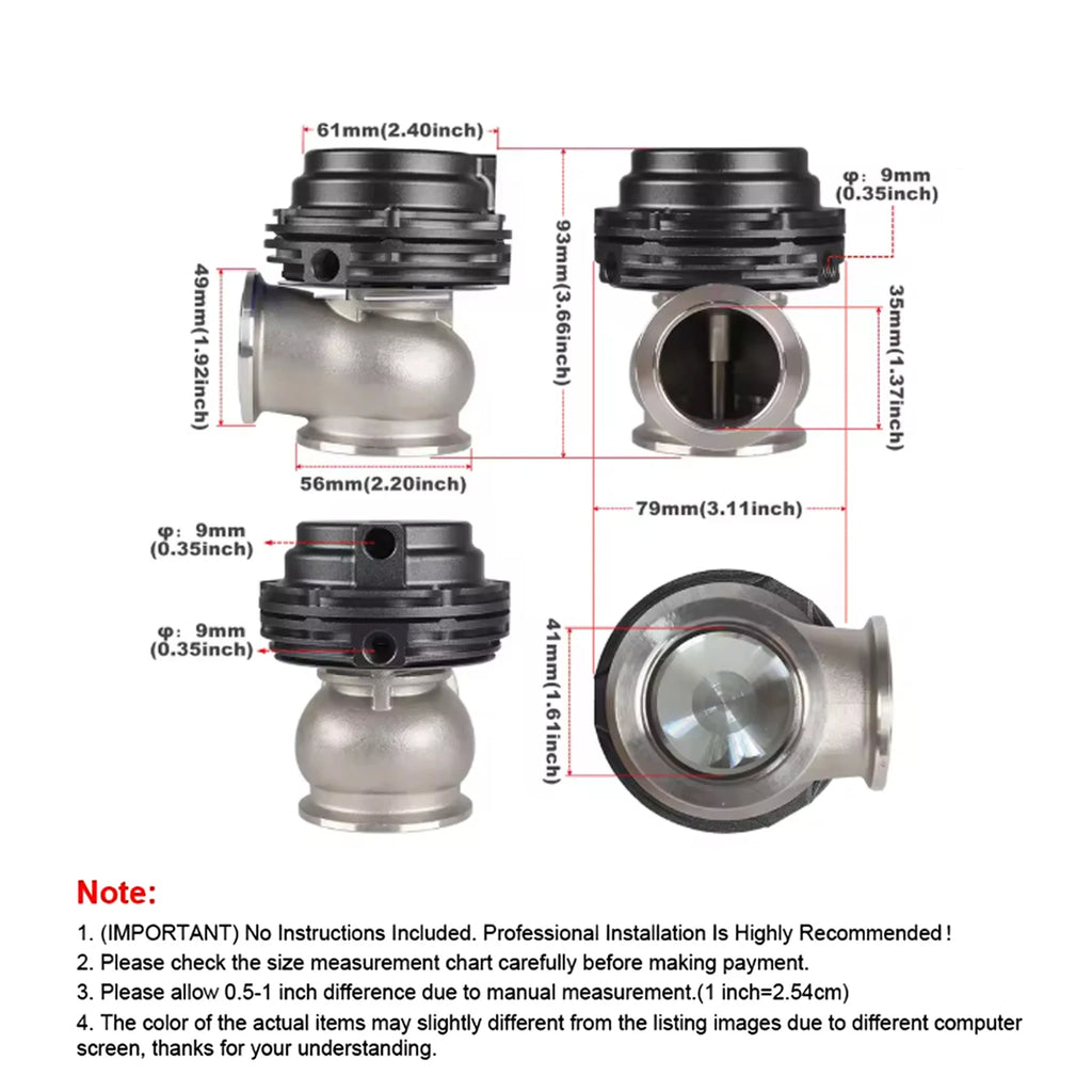 38mm External Wastegate V-Band Flanged Turbo Waste Gate For Supercharge Turbo Manifold Universal Dump Pipe Valve With Logo