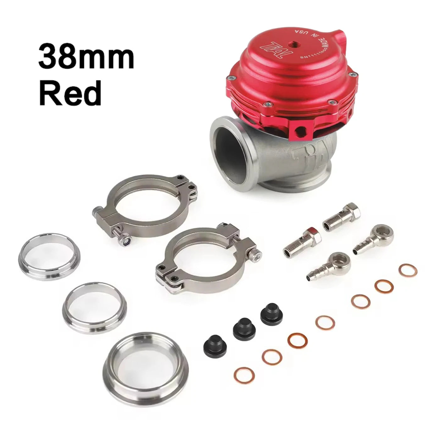 38mm External Wastegate V-Band Flanged Turbo Waste Gate For Supercharge Turbo Manifold Universal Dump Pipe Valve With Logo