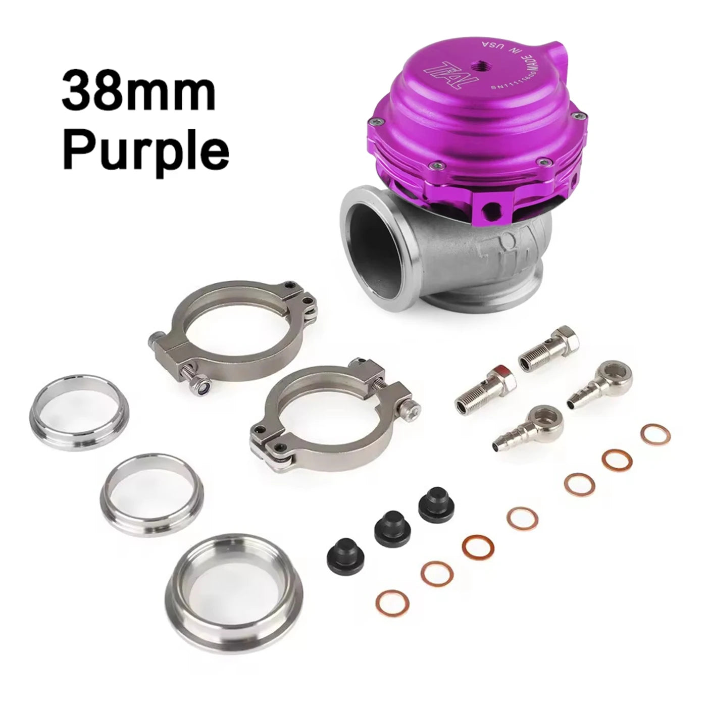 38mm External Wastegate V-Band Flanged Turbo Waste Gate For Supercharge Turbo Manifold Universal Dump Pipe Valve With Logo
