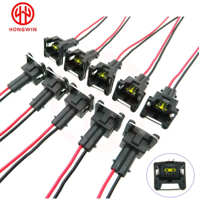 SET Waterproof EV1 Fuel Injector Plugs Connector For Bosch440cc 650cc 850cc 1000cc Fuel Injector With Pin and Wire