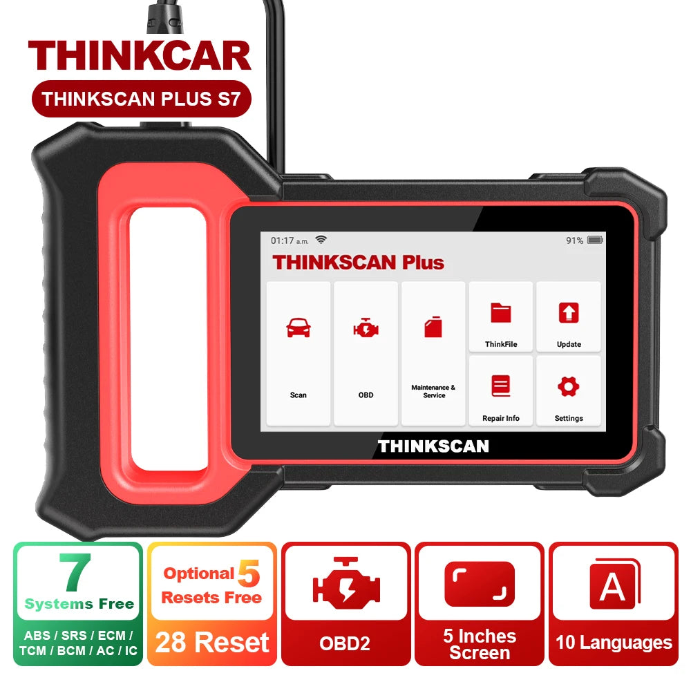 Scaner THINKSCAN PLUS S4/S6/S7 OBD2 Car Diagnostic Tools Multi System Scan ABS SRS ECM TCM BCM IC AC Reset Code Reader Auto Scanner
