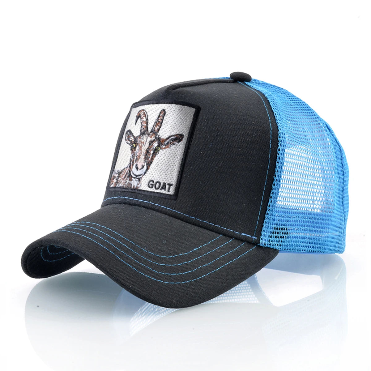 Gorra Trucker Caps With Embroidery Goat Patch Four Seasons Snapback Cap For Men Women