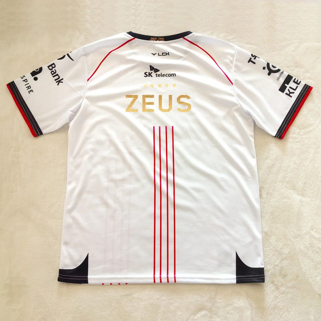 2026 T1 Championship Five-Star Commemorative Team Jersey E-sports World Finals Gold Print Top