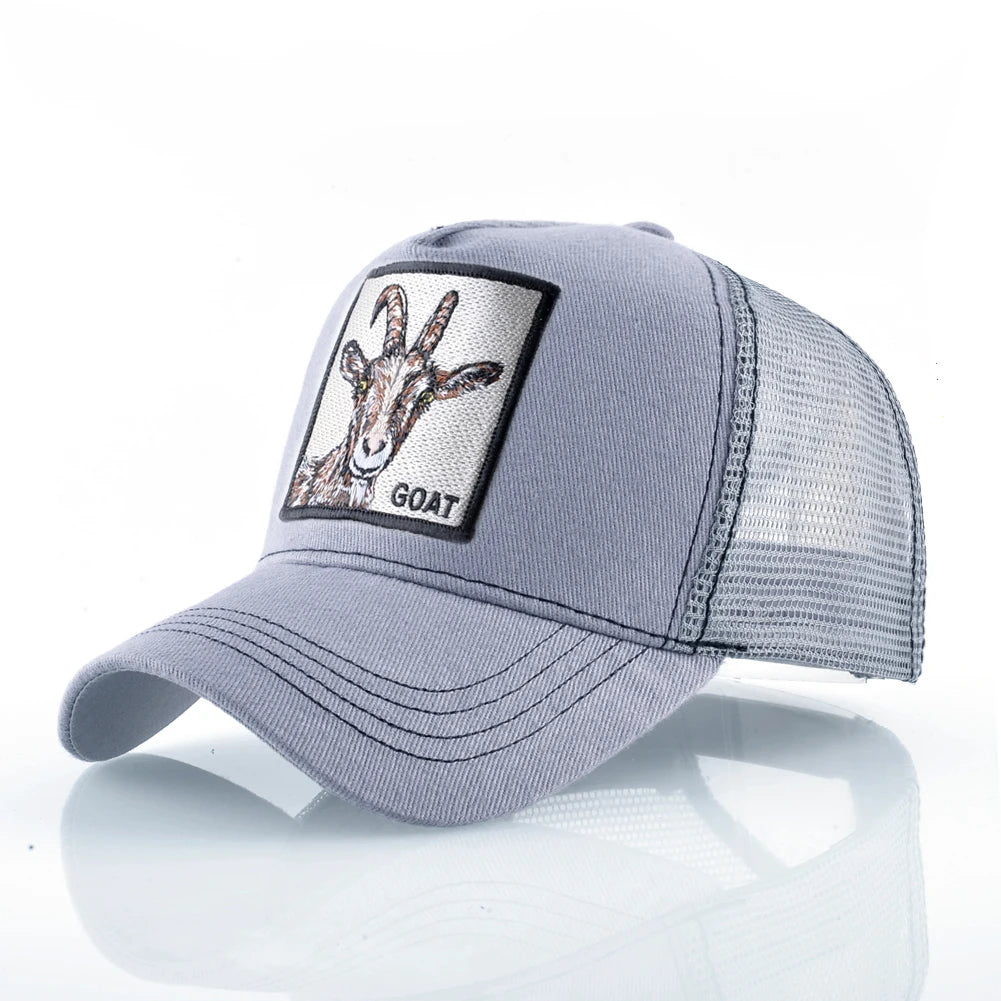 Gorra Trucker Caps With Embroidery Goat Patch Four Seasons Snapback Cap For Men Women