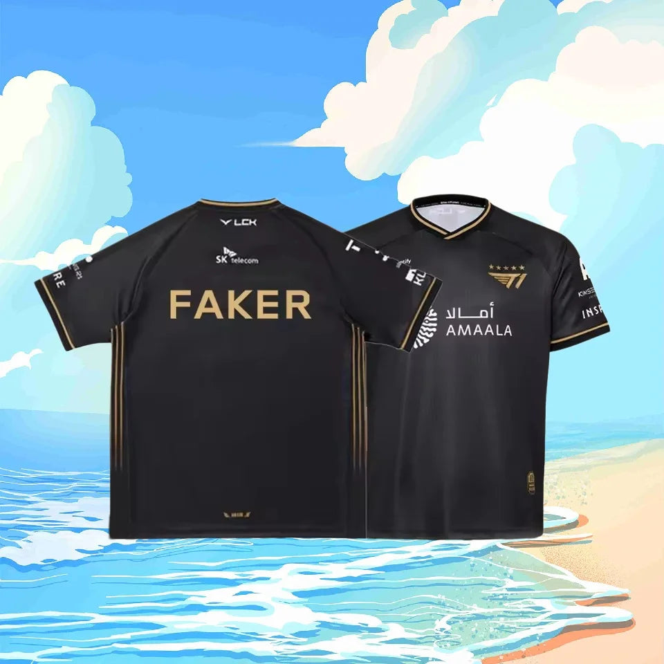 2026 New T1 SKT1 Esports Club Team Uniform Faker Keria Fans League of Legends World Finals Jersey T Shirt Custom Family Kid Tees