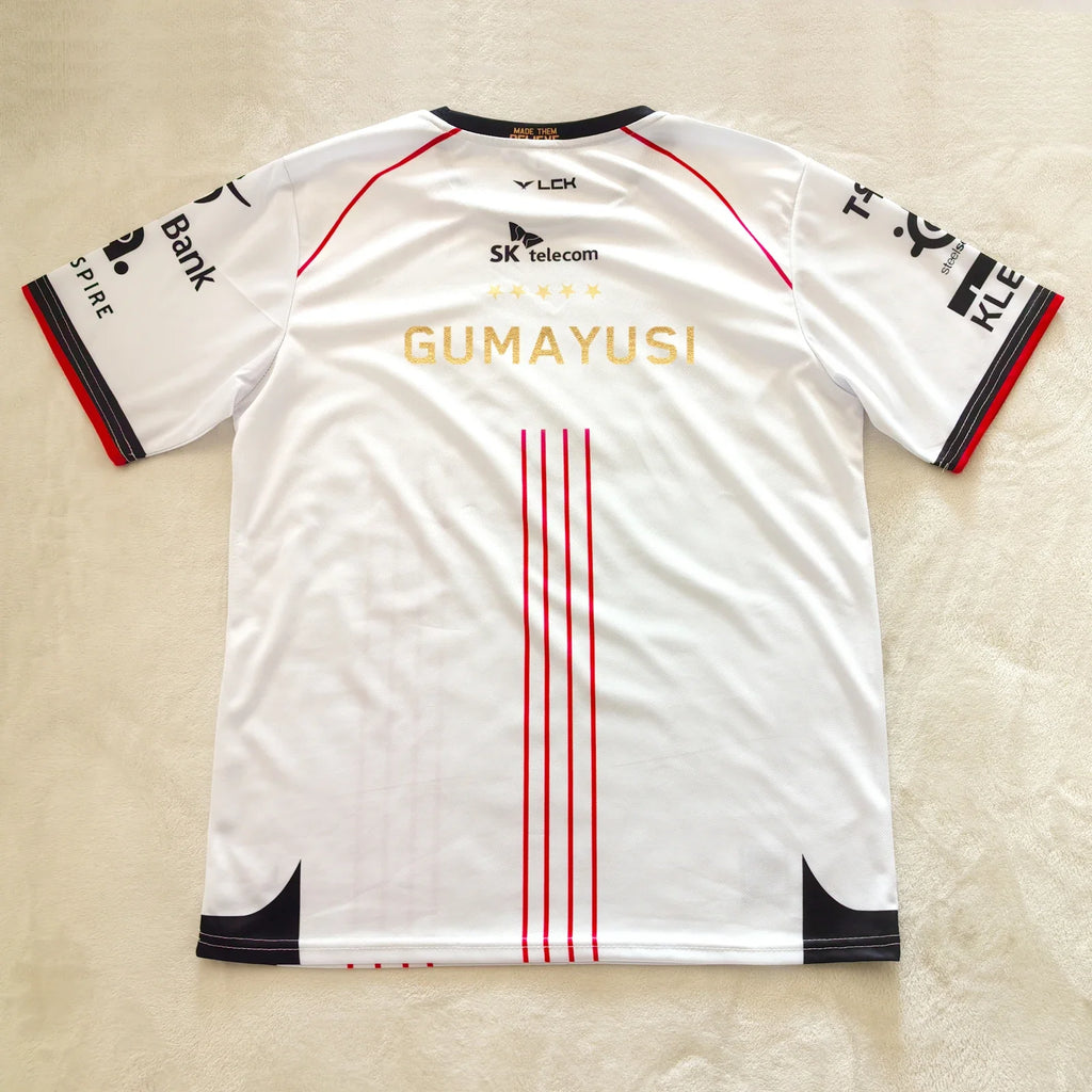 2026 T1 Championship Five-Star Commemorative Team Jersey E-sports World Finals Gold Print Top