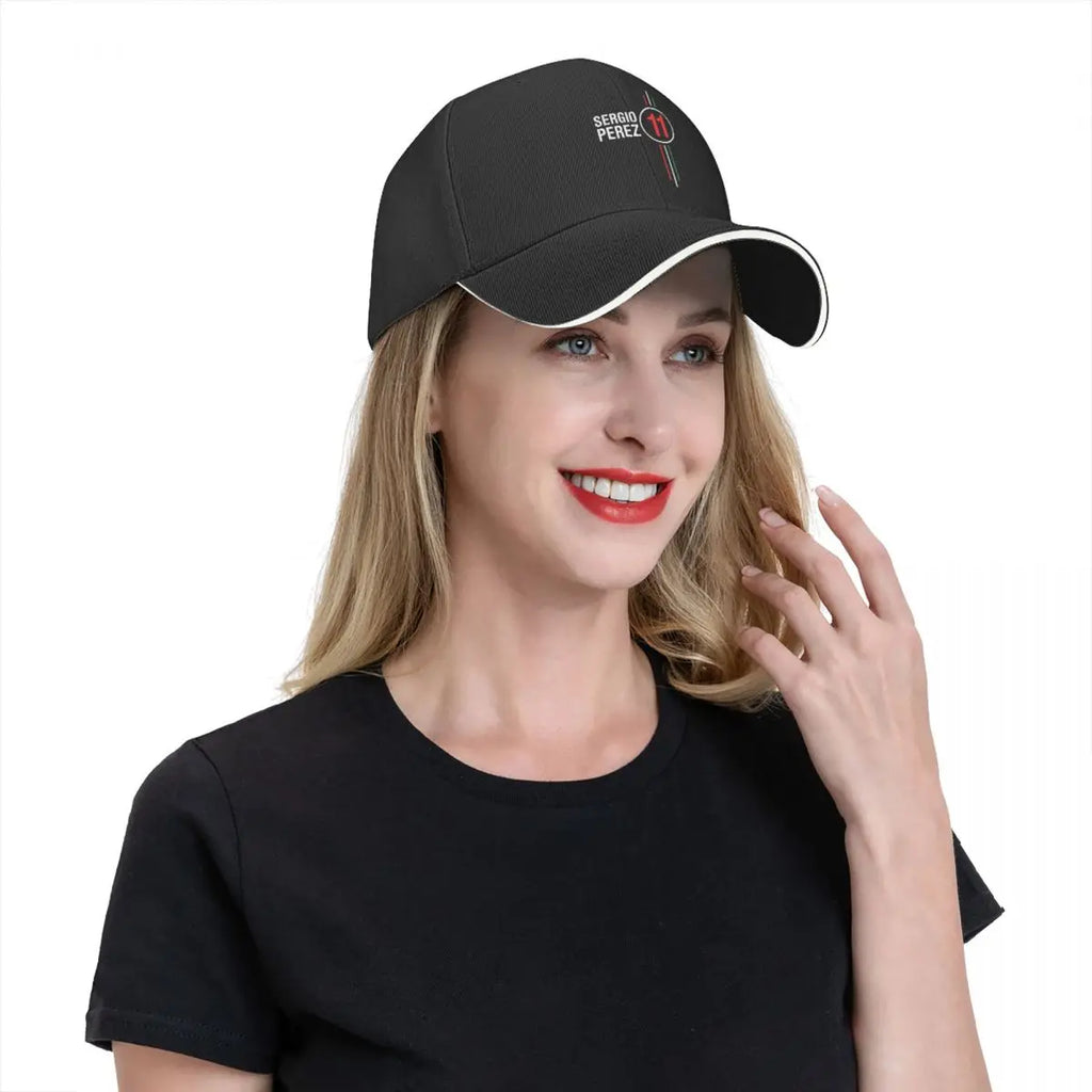 Gorra Sergio Perez F1 Car Racing Washed Men's  Cap Sunprotection Trucker Snapback Caps Dad