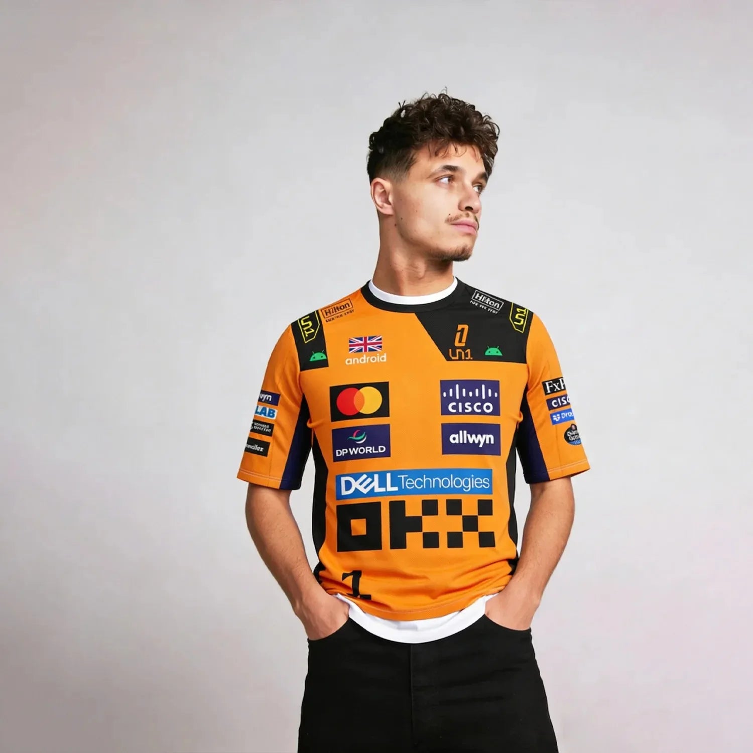 Men's and Women's Racing T-Shirts - Driver #1 Lando Norris & Driver #81 Piastri Fan Tops Sporty Casual Short-Sleeve
