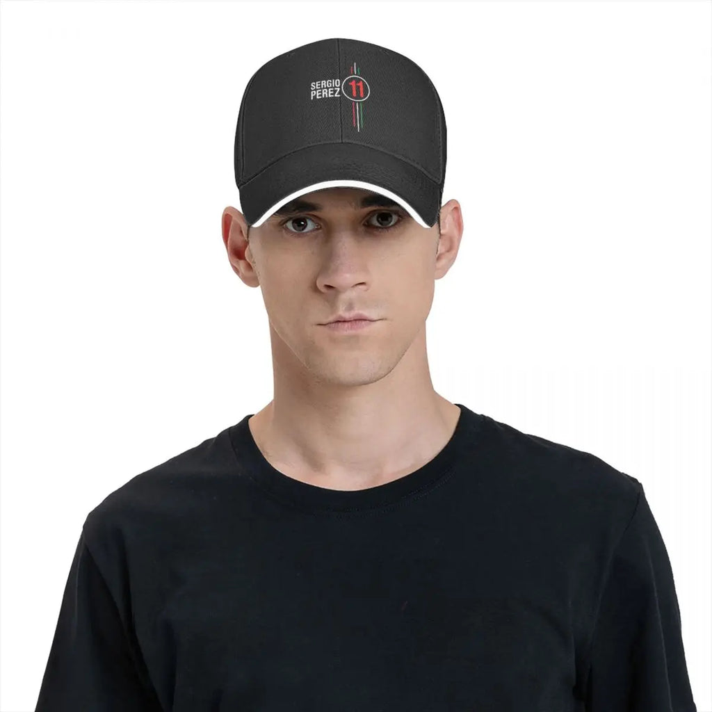 Gorra Sergio Perez F1 Car Racing Washed Men's  Cap Sunprotection Trucker Snapback Caps Dad