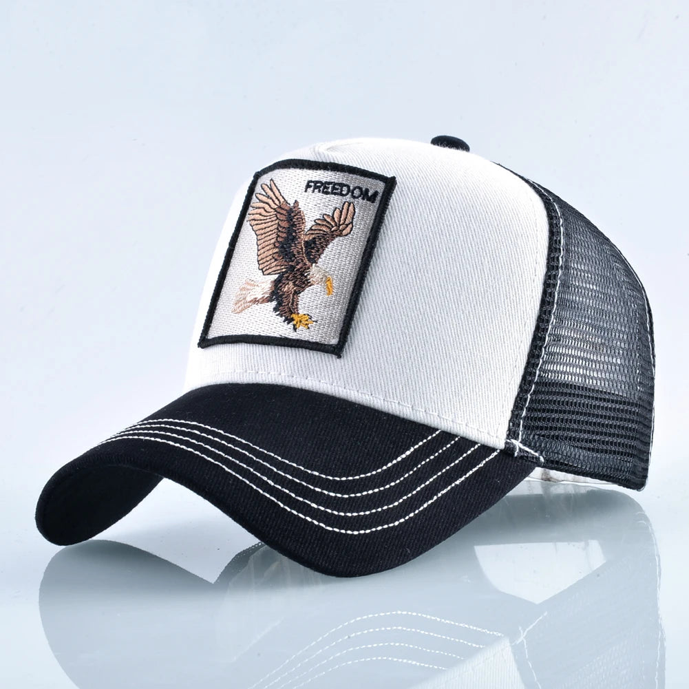 Gorra Trucker Caps With Embroidery Goat Patch Four Seasons Snapback Cap For Men Women