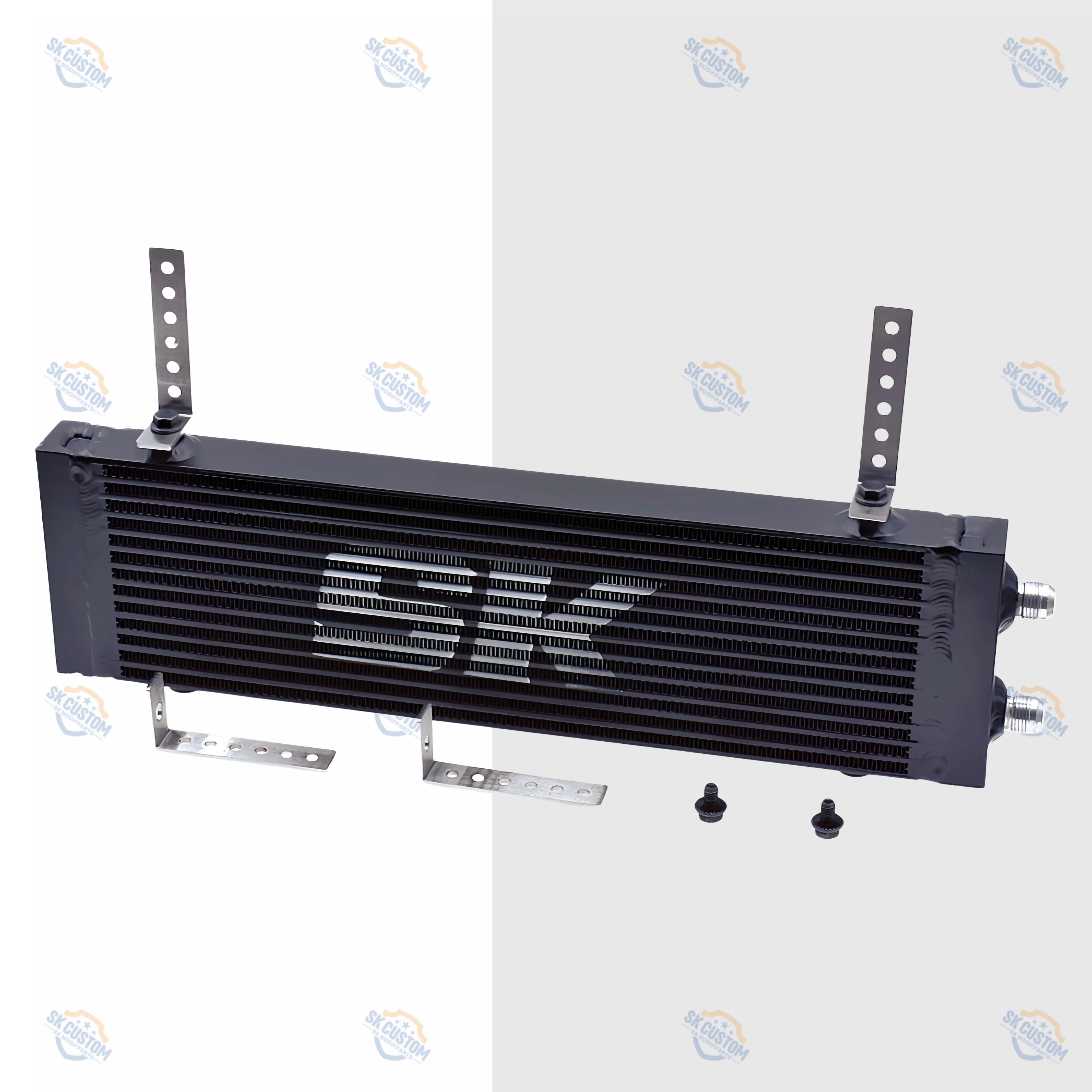 SK CUSTOM Aluminum Alloy Oil Cooler General Motors Modified Oil Cooler Plate Double Pass Side Outlet AN10 Parts Auto Parts