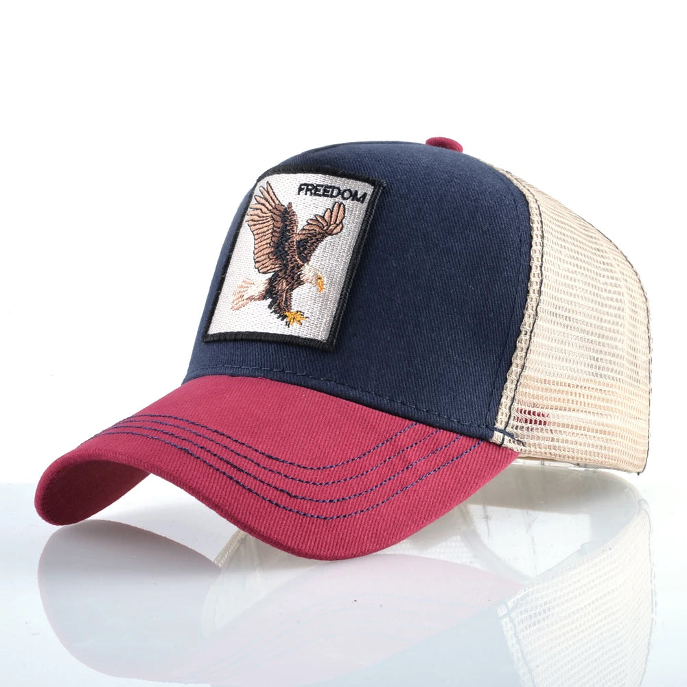 Gorra Trucker Caps With Embroidery Goat Patch Four Seasons Snapback Cap For Men Women