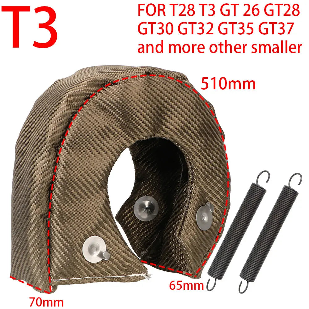 T2 T25 T28 T3 T4 T6 Glasvezel Turbo Hitteschild Turbocharger Deken Cover Meest Turbine High temperature Protection Wrap Heat