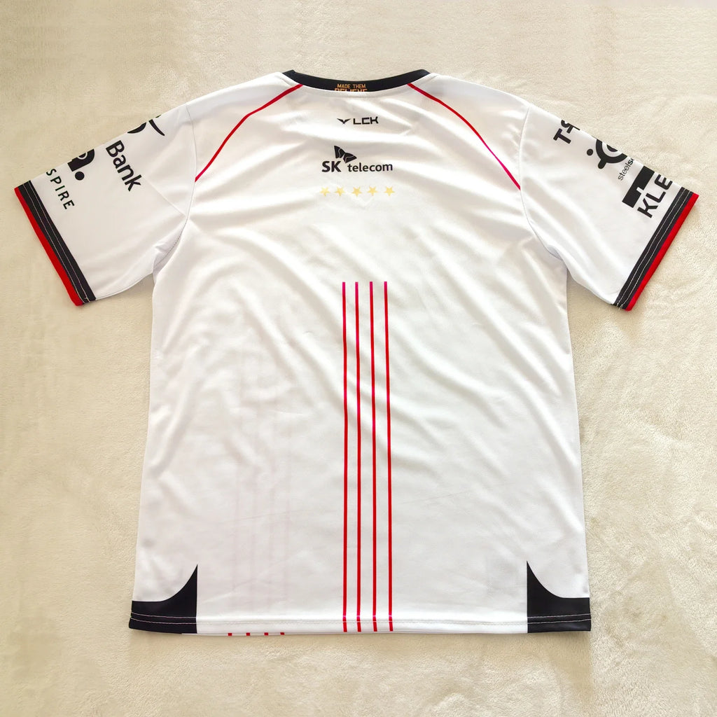 2026 T1 Championship Five-Star Commemorative Team Jersey E-sports World Finals Gold Print Top