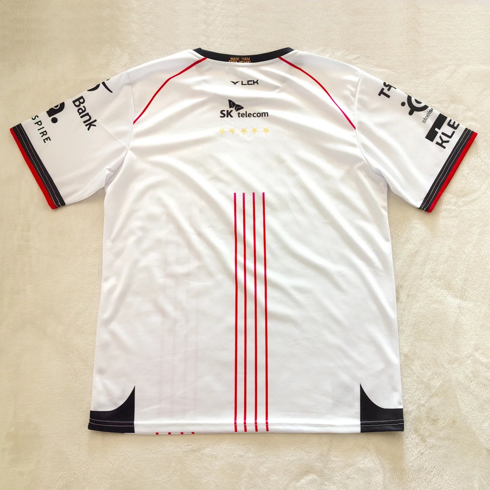 2026 T1 Championship Five-Star Commemorative Team Jersey E-sports World Finals Gold Print Top