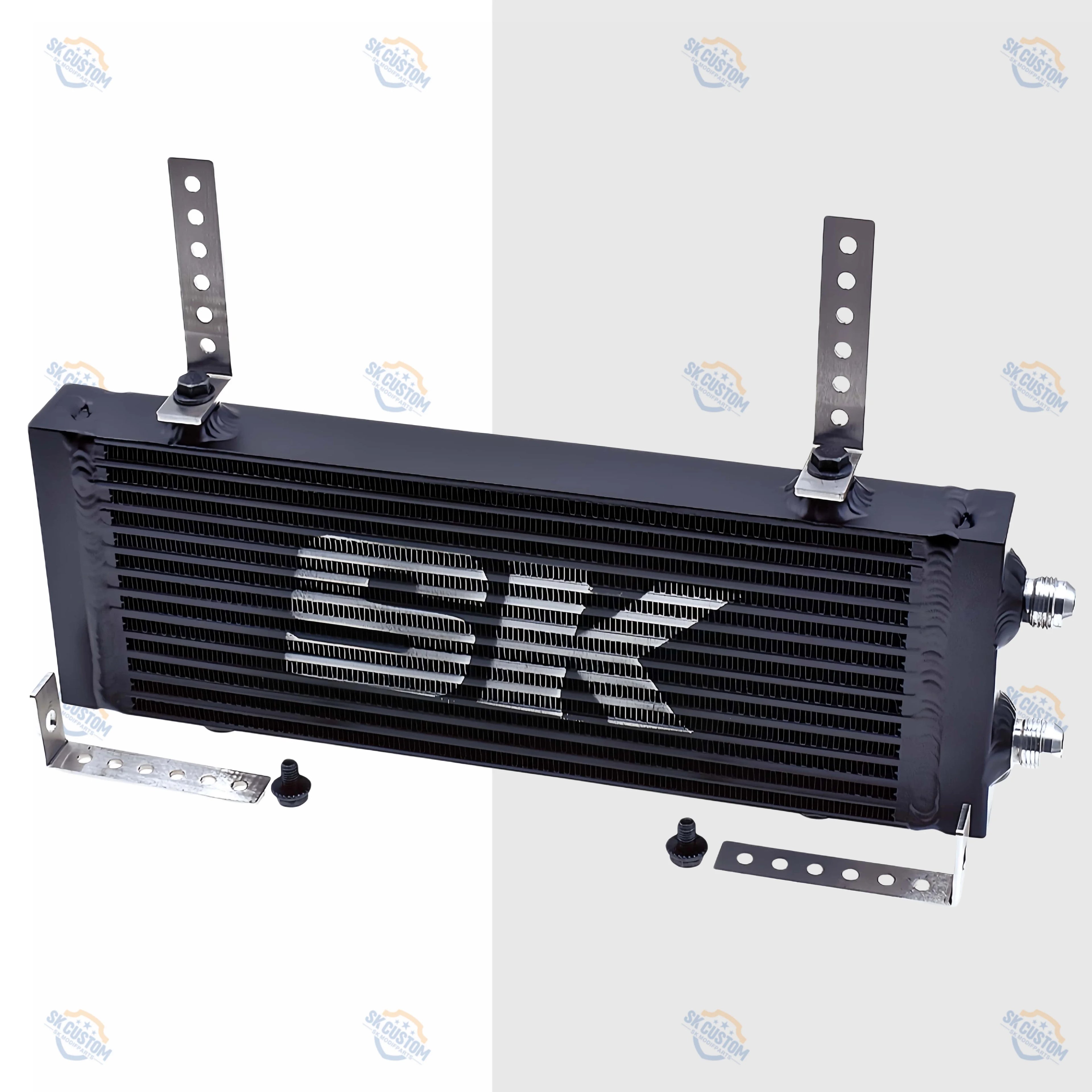 SK CUSTOM Aluminum Alloy Oil Cooler General Motors Modified Oil Cooler Plate Double Pass Side Outlet AN10 Parts Auto Parts