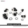Turbo Brake Hose Fittings 6AN 8AN 10AN for Motorcycle & Automotive Stainless Steel Adapter Black Bolt Ring