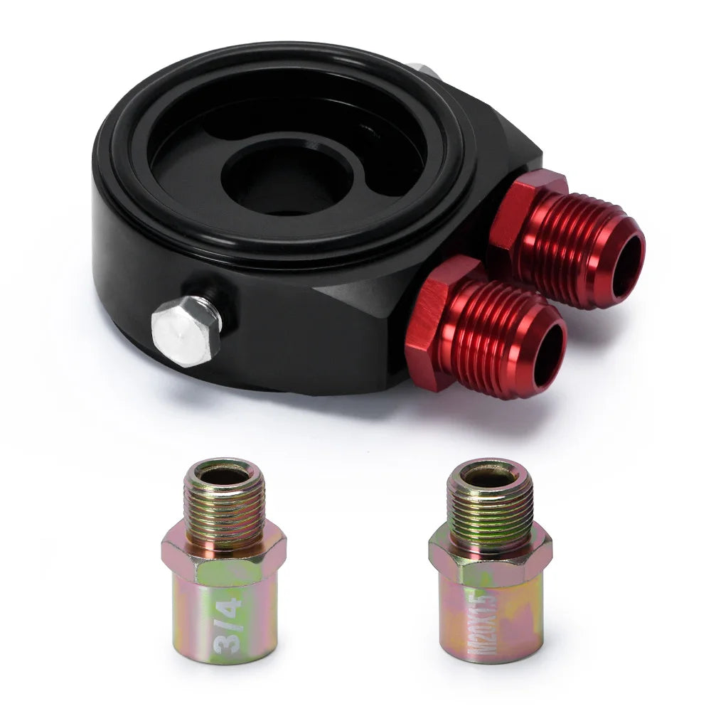 PQY - Car Aluminum Universal Oil Filter Sandwich Adapter For Oil Cooler Plate Kit AN10 PQY6721
