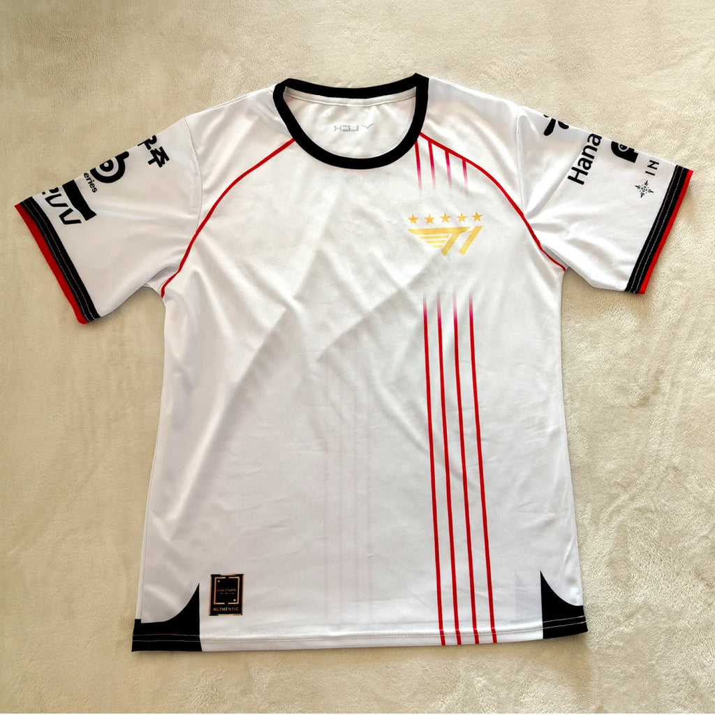 2026 T1 Championship Five-Star Commemorative Team Jersey E-sports World Finals Gold Print Top