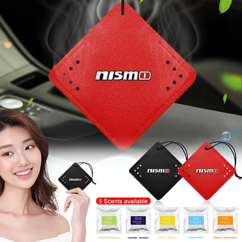 For Nismo Nissan Juke Tiida Teana GTR  Car Aromatherapy Diffuser Necklace Fresh Air Suede Pendant 5 Scents