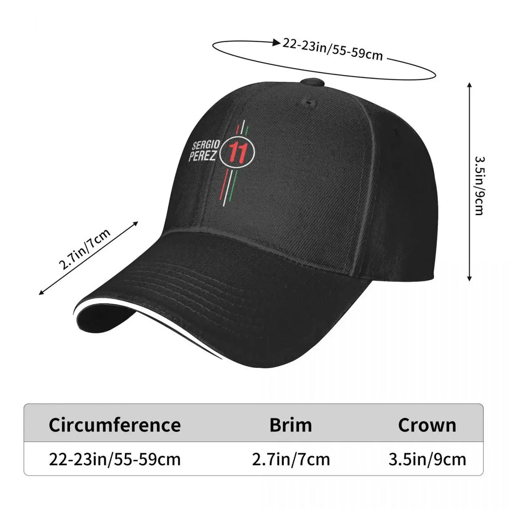 Gorra Sergio Perez F1 Car Racing Washed Men's  Cap Sunprotection Trucker Snapback Caps Dad