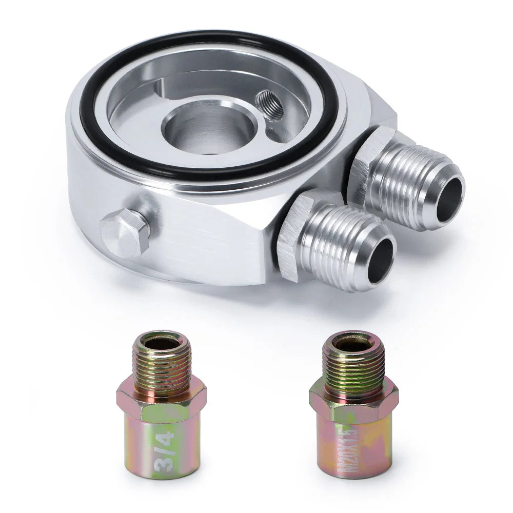 PQY - Car Aluminum Universal Oil Filter Sandwich Adapter For Oil Cooler Plate Kit AN10 PQY6721