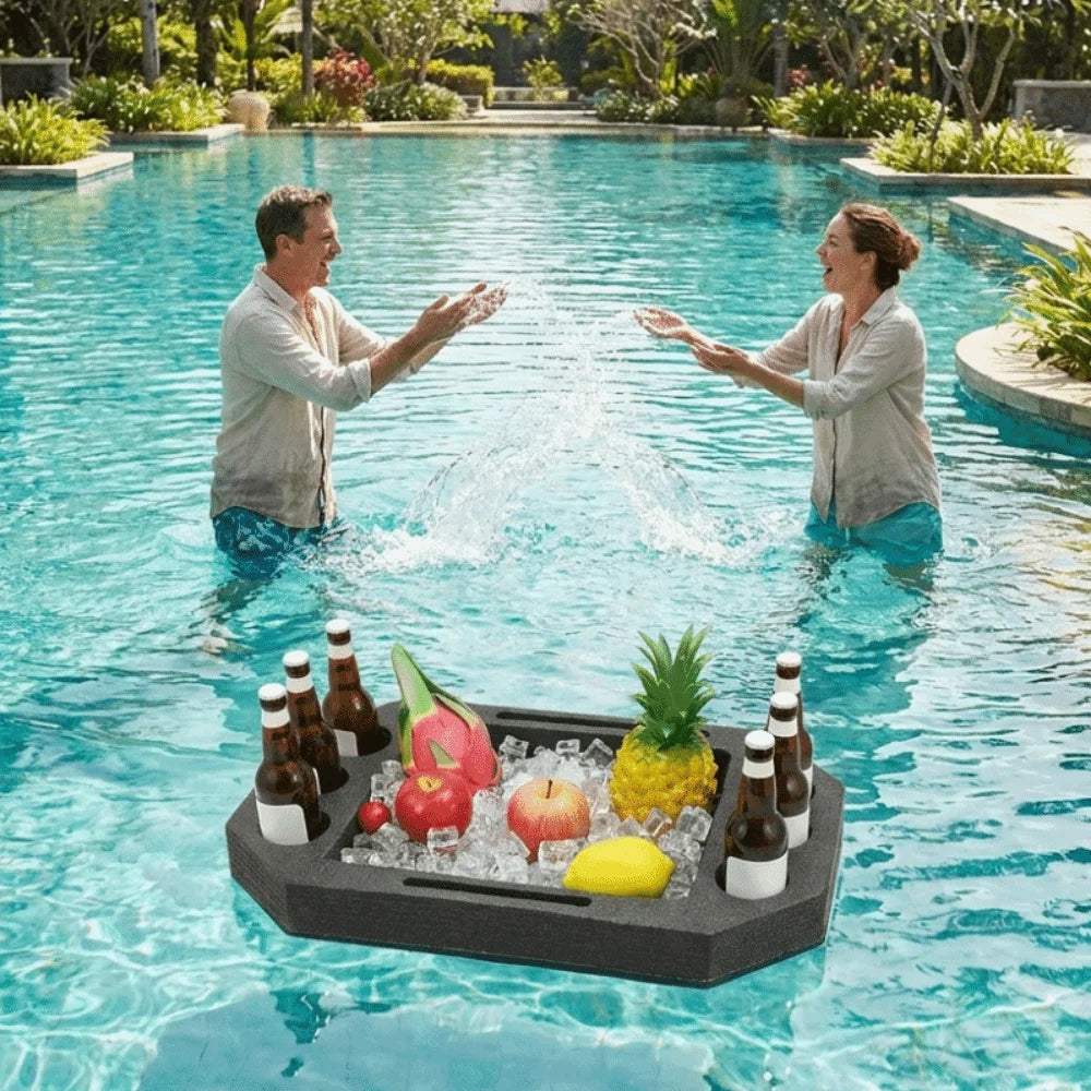 Multi-Function Floating Drink Rack Waterproof Stable Swimming Pool Floating Tray Multi-Hole Drink Floating Tray Beach