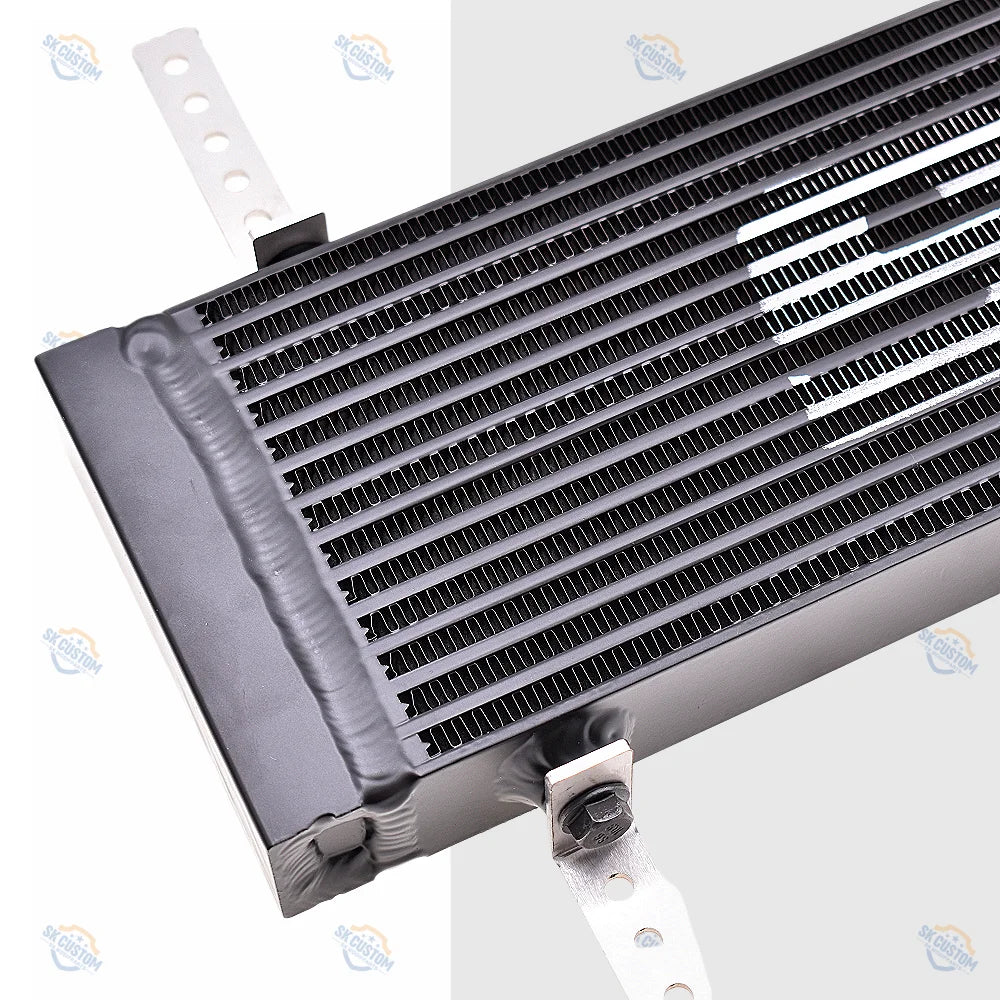 SK CUSTOM Aluminum Alloy Oil Cooler General Motors Modified Oil Cooler Plate Double Pass Side Outlet AN10 Parts Auto Parts