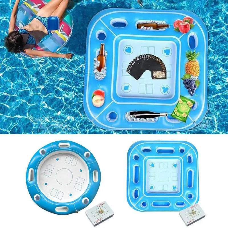 Picina Flotante Mesa Floating Table Inflatable PVC Pool Bar For Adults Hot Weather Must Have Hot Tub Food Drink Tray For Indoor Beach Outdoor
