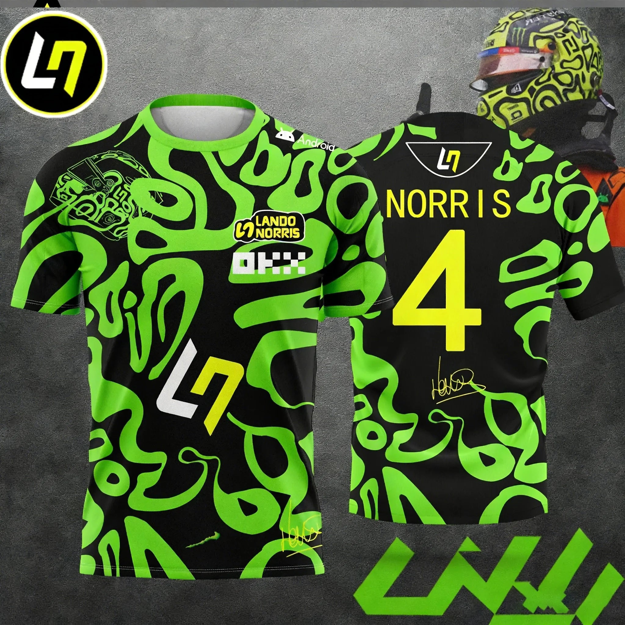 Men's and Women's Racing T-Shirts - Driver #1 Lando Norris & Driver #81 Piastri Fan Tops Sporty Casual Short-Sleeve