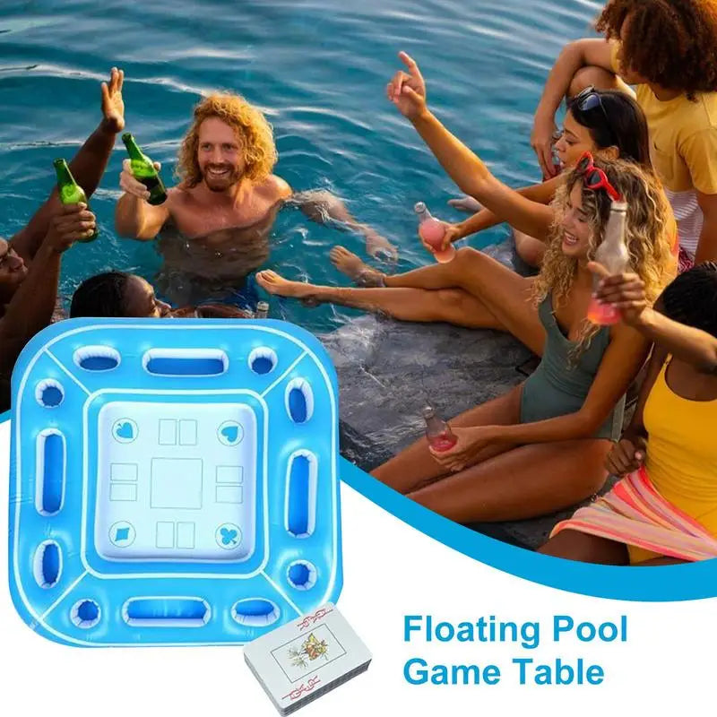 Picina Flotante Mesa Floating Table Inflatable PVC Pool Bar For Adults Hot Weather Must Have Hot Tub Food Drink Tray For Indoor Beach Outdoor