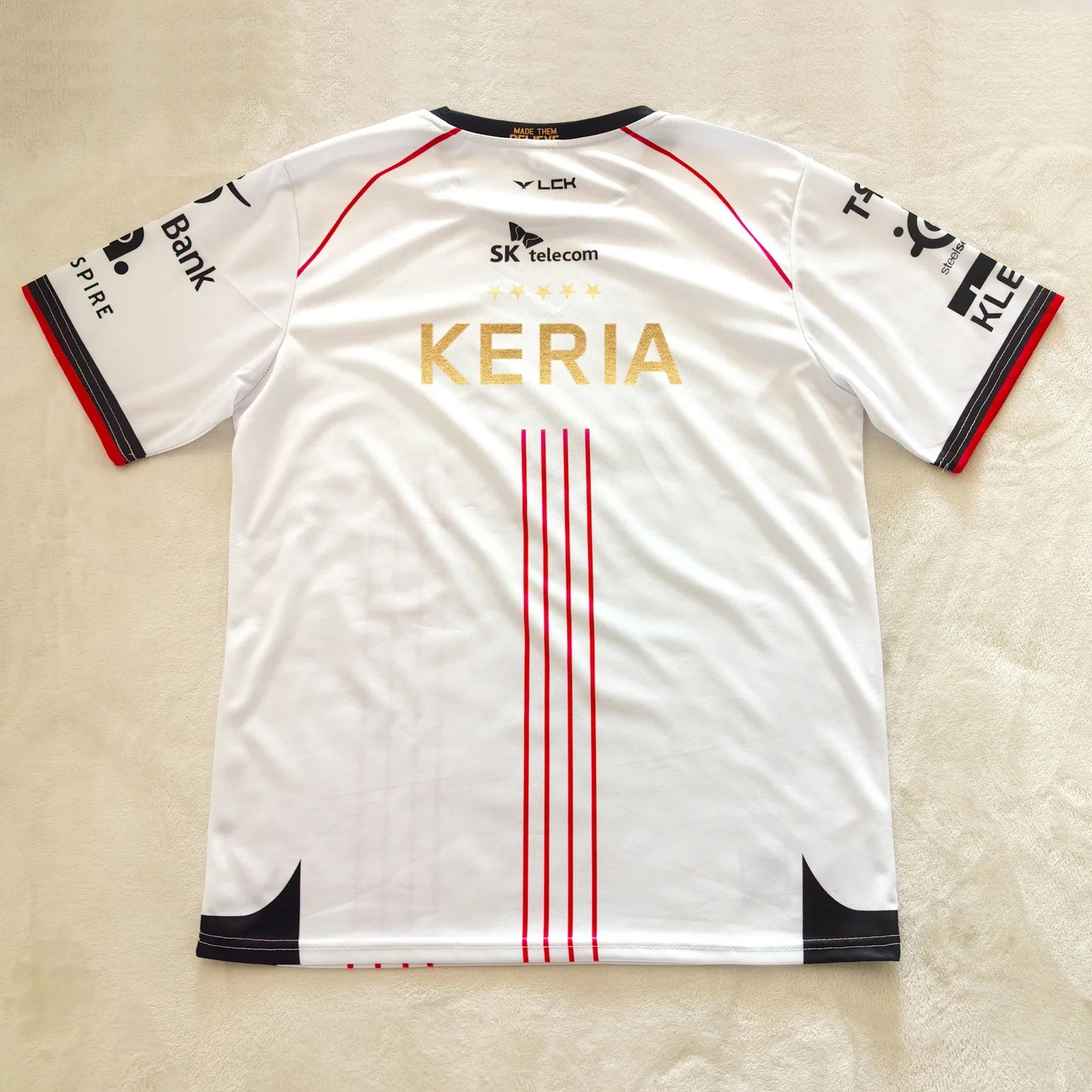2026 T1 Championship Five-Star Commemorative Team Jersey E-sports World Finals Gold Print Top
