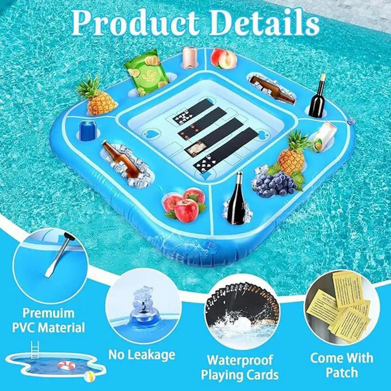 Picina Flotante Mesa Floating Table Inflatable PVC Pool Bar For Adults Hot Weather Must Have Hot Tub Food Drink Tray For Indoor Beach Outdoor