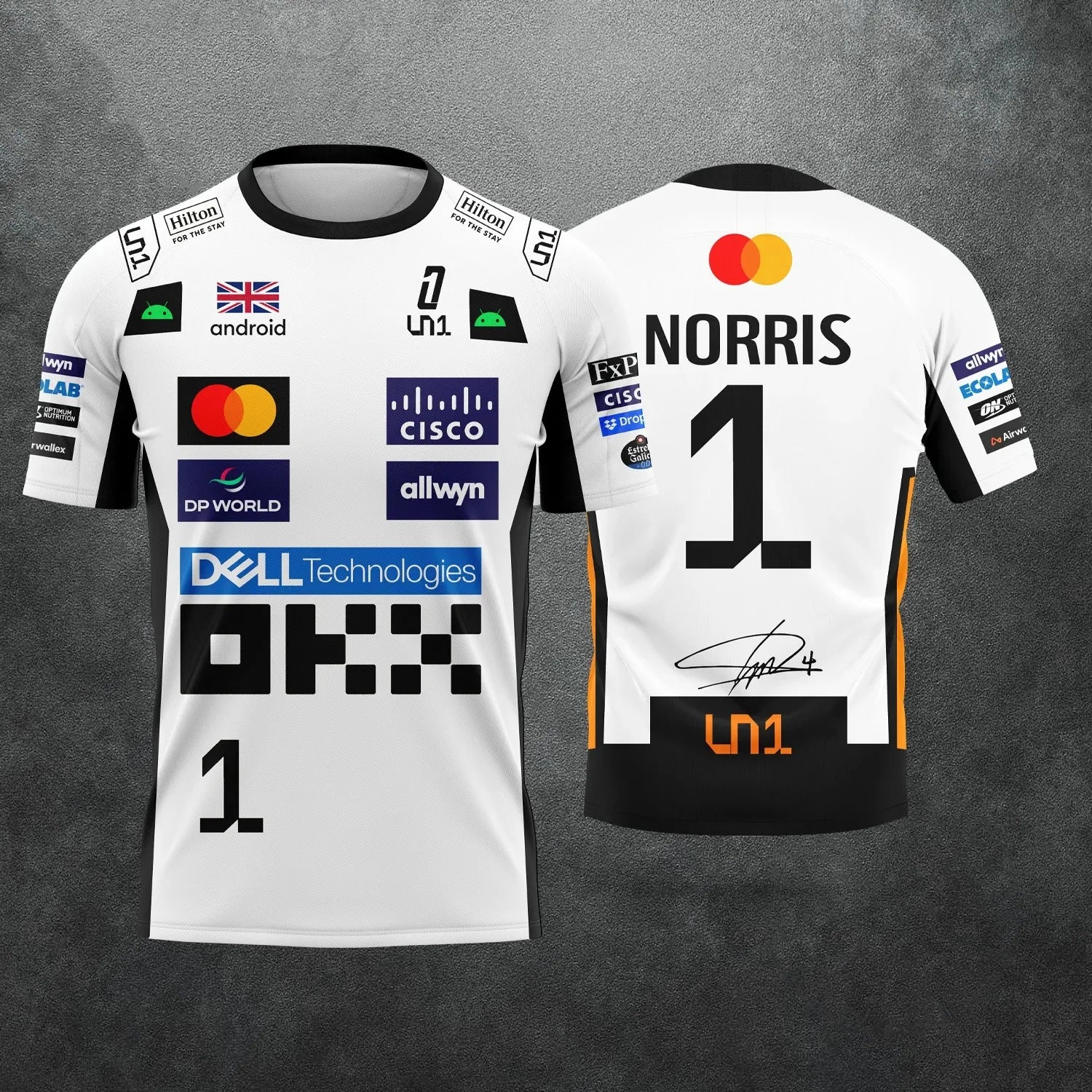 Men's and Women's Racing T-Shirts - Driver #1 Lando Norris & Driver #81 Piastri Fan Tops Sporty Casual Short-Sleeve