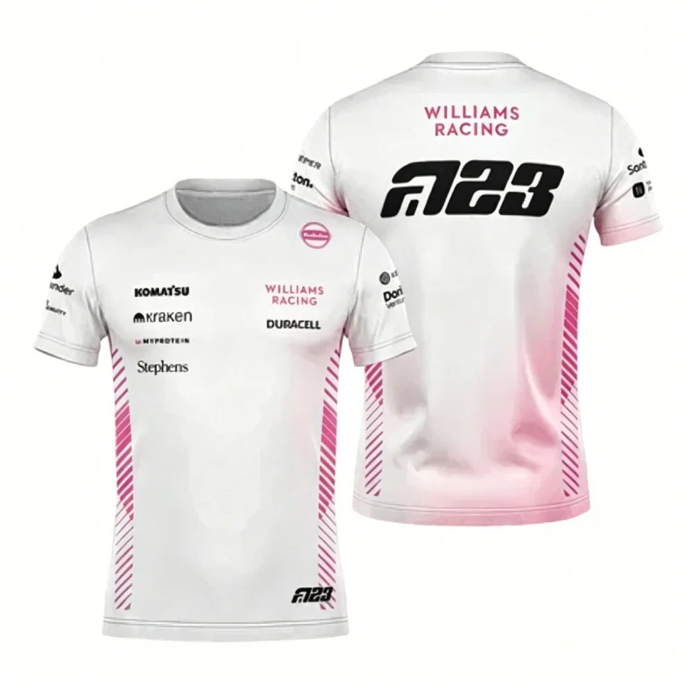 T-shirt Unisex Casual Sports Round Neck Top for F1 Fans Collection