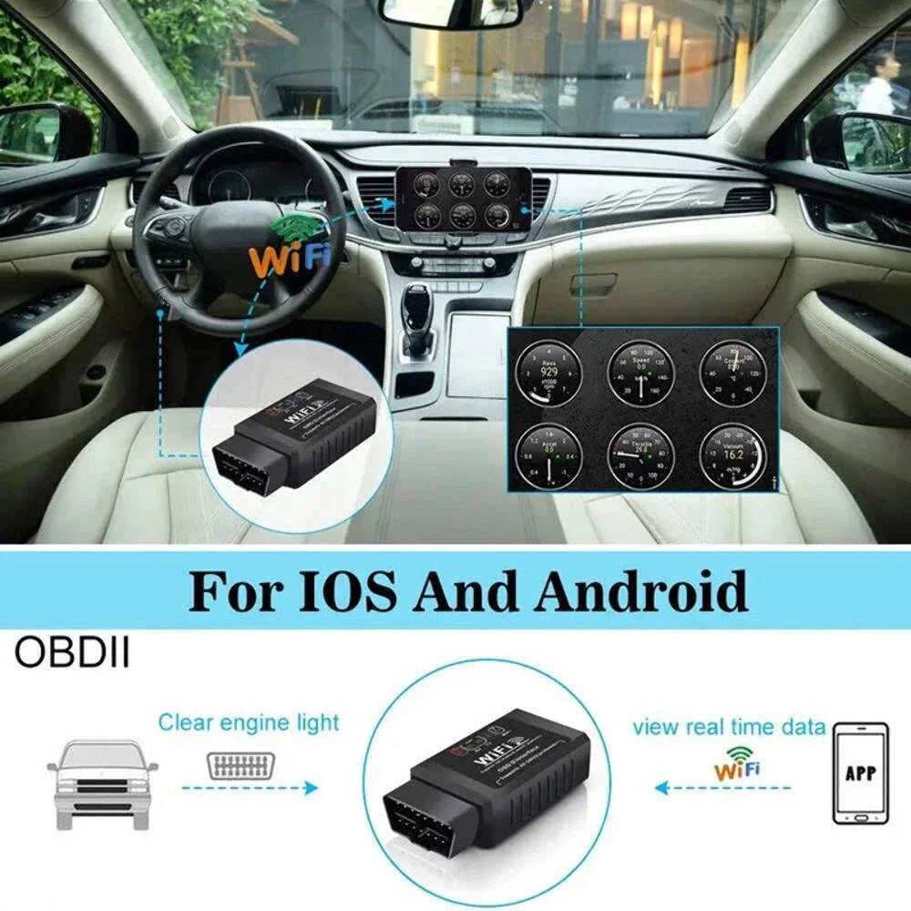 Scaner WIFI ELM327 V1.5 OBD2 Scanner Car Diagnostic Code Reader Tool for iOS Android iPhone OBDII Auto Scan Tool