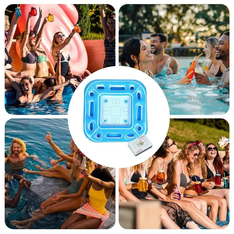 Picina Flotante Mesa Floating Table Inflatable PVC Pool Bar For Adults Hot Weather Must Have Hot Tub Food Drink Tray For Indoor Beach Outdoor