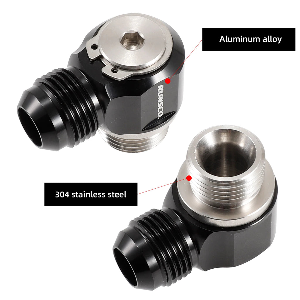 Turbo Brake Hose Fittings 6AN 8AN 10AN for Motorcycle & Automotive Stainless Steel Adapter Black Bolt Ring